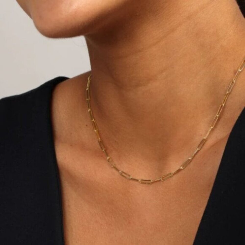 Melinda Maria Gold Paperclip Baby Samantha Chain Necklace - Picture 4 of 4